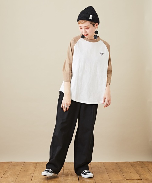 CUBE SUGAR（キューブシュガー）の「ツイル ウエストゴム 無地 タックパンツ（その他パンツ・レディース・ライトグレー/ブラック/ベージュ/グリーン・M）」の10枚目の写真