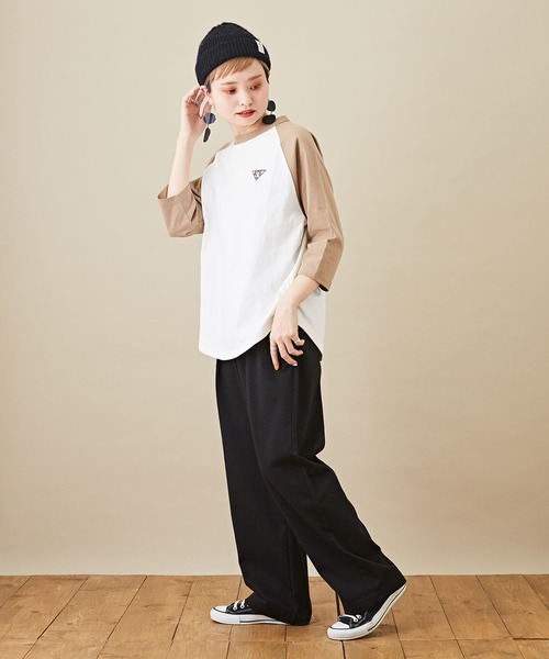 CUBE SUGAR（キューブシュガー）の「ツイル ウエストゴム 無地 タックパンツ（その他パンツ・レディース・ライトグレー/ブラック/ベージュ/グリーン・M）」の11枚目の写真