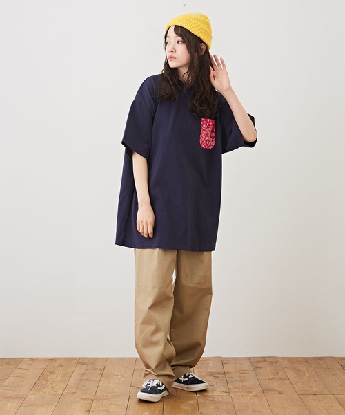 CUBE SUGAR（キューブシュガー）の「ツイル ウエストゴム 無地 タックパンツ（その他パンツ・レディース・ライトグレー/ブラック/ベージュ/グリーン・M）」の19枚目の写真