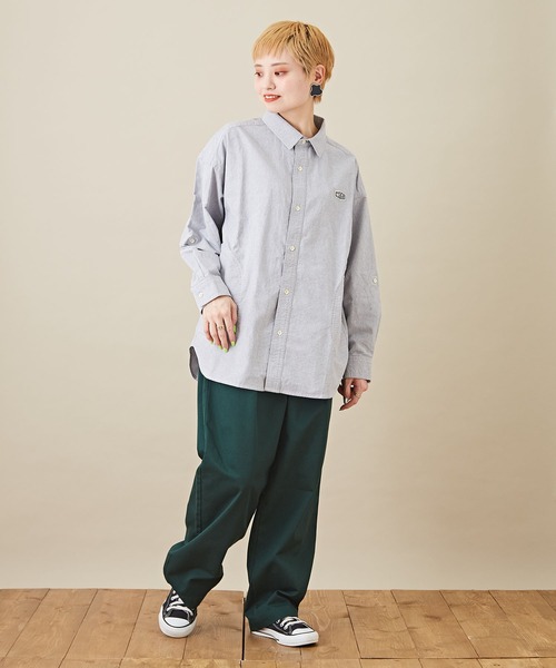 CUBE SUGAR（キューブシュガー）の「ツイル ウエストゴム 無地 タックパンツ（その他パンツ・レディース・ライトグレー/ブラック/ベージュ/グリーン・M）」の22枚目の写真