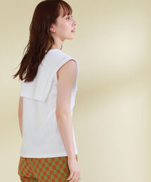 Ray BEAMS | Ray BEAMS / セーラーカラー ノースリーブ トップス(Tシャツ/カットソー)