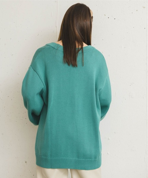 RETRO GIRL(レトロガール)の「ロゴ刺繍BIGVネックカーデ(テーラードジャケット・レディース・イエロー/グリーン/オフホワイト・FREE)」の12枚目の写真