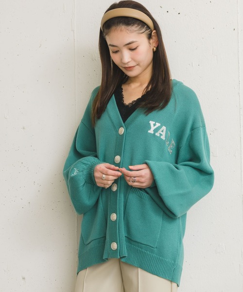 RETRO GIRL(レトロガール)の「ロゴ刺繍BIGVネックカーデ(テーラードジャケット・レディース・イエロー/グリーン/オフホワイト・FREE)」の19枚目の写真