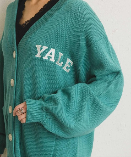 RETRO GIRL(レトロガール)の「ロゴ刺繍BIGVネックカーデ(テーラードジャケット・レディース・イエロー/グリーン/オフホワイト・FREE)」の9枚目の写真