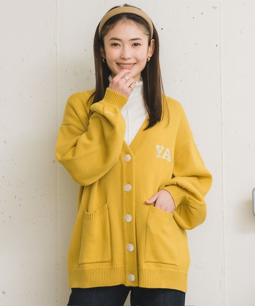 RETRO GIRL(レトロガール)の「ロゴ刺繍BIGVネックカーデ(テーラードジャケット・レディース・イエロー/グリーン/オフホワイト・FREE)」の6枚目の写真