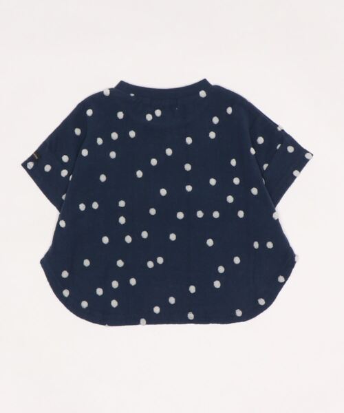 quoti use fith（クゥオティ　ユース　フィス）の「ポコポコドットジャガード 半袖 ラウンドTシャツ（Tシャツ/カットソー・キッズ・オレンジ/ホワイト/ネイビー・90/110/80/120/130/100）」の4枚目の写真