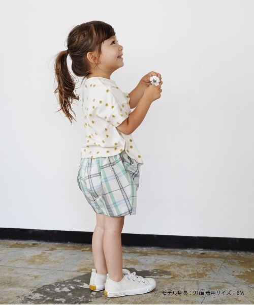 quoti use fith（クゥオティ　ユース　フィス）の「ポコポコドットジャガード 半袖 ラウンドTシャツ（Tシャツ/カットソー・キッズ・オレンジ/ホワイト/ネイビー・90/110/80/120/130/100）」の8枚目の写真