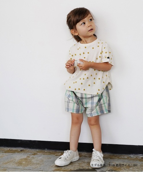 quoti use fith（クゥオティ　ユース　フィス）の「ポコポコドットジャガード 半袖 ラウンドTシャツ（Tシャツ/カットソー・キッズ・オレンジ/ホワイト/ネイビー・90/110/80/120/130/100）」の7枚目の写真
