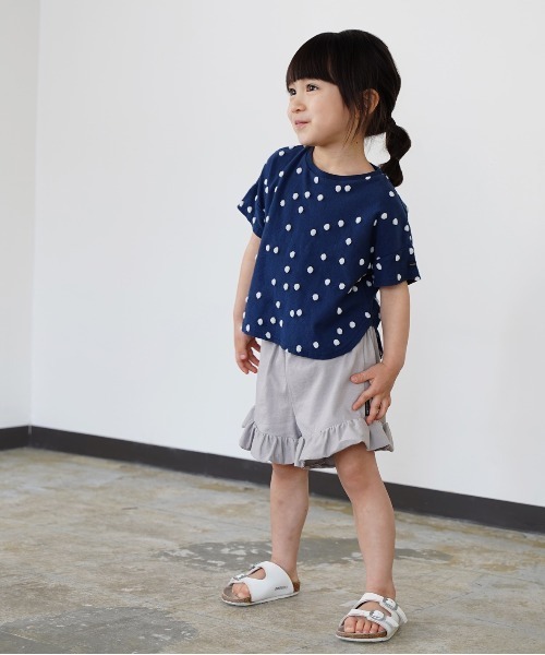 quoti use fith（クゥオティ　ユース　フィス）の「ポコポコドットジャガード 半袖 ラウンドTシャツ（Tシャツ/カットソー・キッズ・オレンジ/ホワイト/ネイビー・90/110/80/120/130/100）」の5枚目の写真