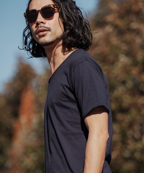 CAMBIO（カンビオ）の「mt7706-カットオフUネック半袖カットソー（Tシャツ/カットソー・メンズ・モカ/ブラック/ホワイト/グレー/ネイビー・S/M/L）」の9枚目の写真