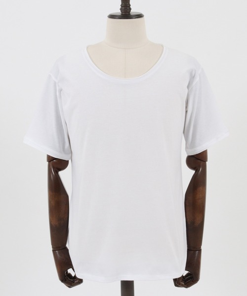 CAMBIO（カンビオ）の「mt7706-カットオフUネック半袖カットソー（Tシャツ/カットソー・メンズ・モカ/ブラック/ホワイト/グレー/ネイビー・S/M/L）」の14枚目の写真