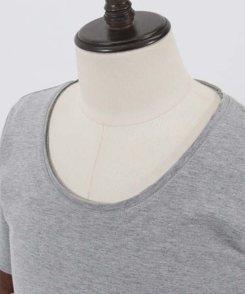 CAMBIO（カンビオ）の「mt7706-カットオフUネック半袖カットソー（Tシャツ/カットソー・メンズ・モカ/ブラック/ホワイト/グレー/ネイビー・S/M/L）」の11枚目の写真