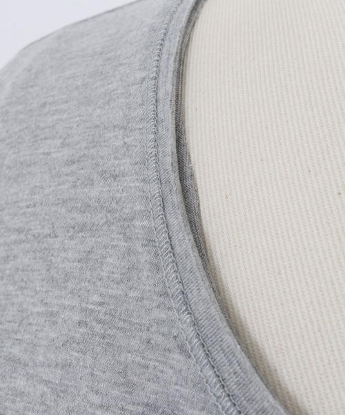 CAMBIO（カンビオ）の「mt7706-カットオフUネック半袖カットソー（Tシャツ/カットソー・メンズ・モカ/ブラック/ホワイト/グレー/ネイビー・S/M/L）」の22枚目の写真