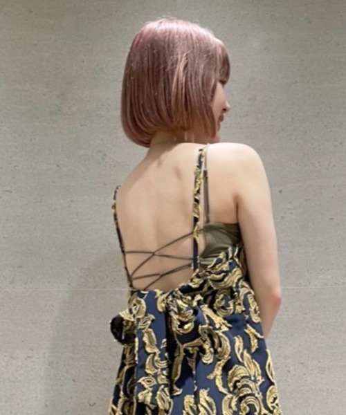 LILY BROWN（リリーブラウン）の「【LILY BROWN Lingerie】バッククロス／ブラキャミソール×ショーツセット（ブラ&ショーツ・レディース・グリーン/カーキ/ブラック/ホワイト・SMALL/MEDIUM）」の4枚目の写真