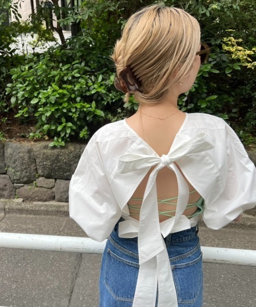 LILY BROWN（リリーブラウン）の「【LILY BROWN Lingerie】バッククロス／ブラキャミソール×ショーツセット（ブラ&ショーツ・レディース・グリーン/カーキ/ブラック/ホワイト・SMALL/MEDIUM）」の20枚目の写真