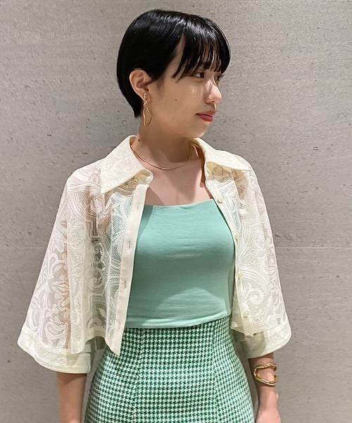 LILY BROWN（リリーブラウン）の「【LILY BROWN Lingerie】バッククロス／ブラキャミソール×ショーツセット（ブラ&ショーツ・レディース・グリーン/カーキ/ブラック/ホワイト・SMALL/MEDIUM）」の14枚目の写真