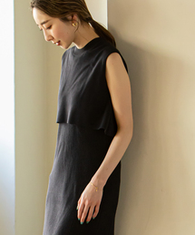 Noble（ノーブル）の「スリーブレスレイヤードニットワンピース  