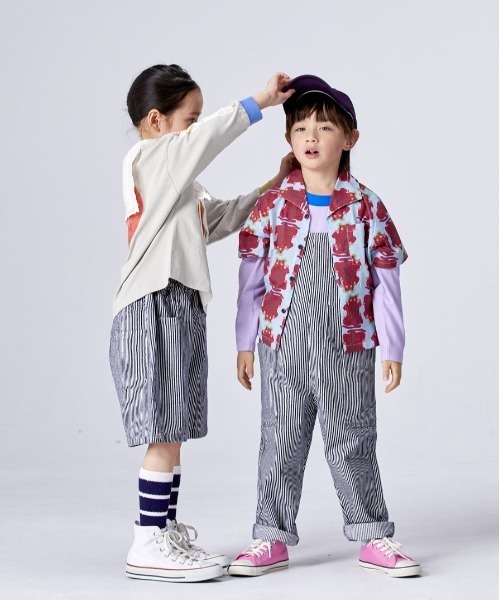 Life Support Products（ライフサポートプロダクツ）の「【コットンUSA】デニムバルーンショートパンツ（80～150cm）（デニムパンツ・キッズ・ネイビー/ストライプ/キナリ・90/100/110/120/80/130/95/140/150）」の5枚目の写真