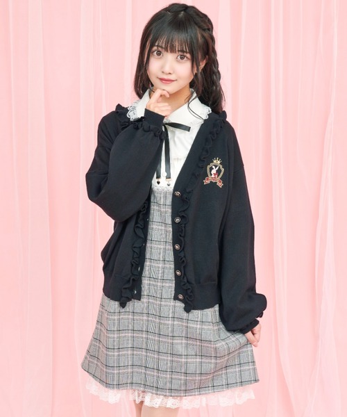 Secret Honey(シークレットハニー)の「フリル付V開きカーディガン(カーディガン/ボレロ・レディース・ブルー/ピンク/ブラック/オフホワイト・FREE)」の17枚目の写真