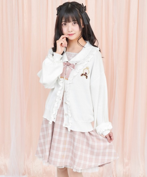 Secret Honey(シークレットハニー)の「フリル付V開きカーディガン(カーディガン/ボレロ・レディース・ブルー/ピンク/ブラック/オフホワイト・FREE)」の18枚目の写真