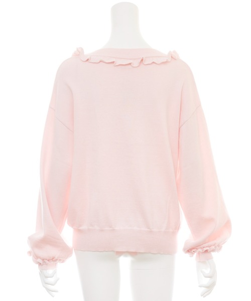 Secret Honey(シークレットハニー)の「フリル付V開きカーディガン(カーディガン/ボレロ・レディース・ブルー/ピンク/ブラック/オフホワイト・FREE)」の12枚目の写真