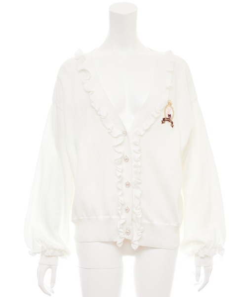 Secret Honey(シークレットハニー)の「フリル付V開きカーディガン(カーディガン/ボレロ・レディース・ブルー/ピンク/ブラック/オフホワイト・FREE)」の14枚目の写真