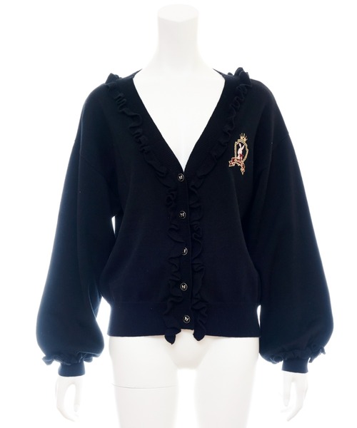 Secret Honey(シークレットハニー)の「フリル付V開きカーディガン(カーディガン/ボレロ・レディース・ブルー/ピンク/ブラック/オフホワイト・FREE)」の11枚目の写真