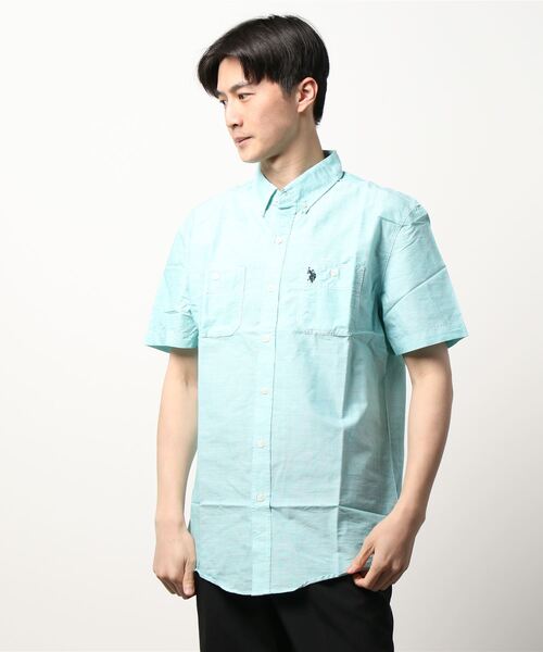 U.S. POLO ASSN.（ユーエスポロアッスン）の「【U.S. POLO ASSN./ユーエスポロアッスン】BUTTON DOWN SHIRTS(UN)（シャツ/ブラウス・メンズ・ホワイト/ピンク/ブルー/ミント・MEDIUM/X-LARGE/XX-LARGE/LARGE）」の2枚目の写真