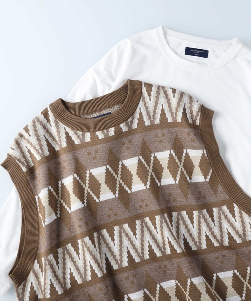 BACK NUMBER（バックナンバー）の「【BACK NUMBER】柄ベストレイヤード（アンサンブル・メンズ・ブラック/ベージュ/ネイビー・M/L/XL）」の17枚目の写真