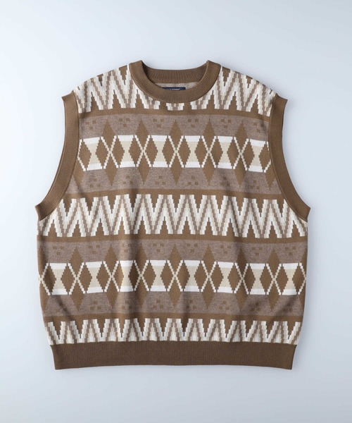 BACK NUMBER（バックナンバー）の「【BACK NUMBER】柄ベストレイヤード（アンサンブル・メンズ・ブラック/ベージュ/ネイビー・M/L/XL）」の20枚目の写真