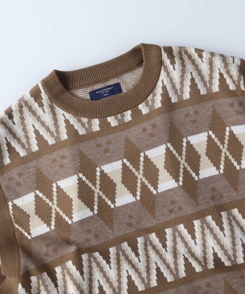 BACK NUMBER（バックナンバー）の「【BACK NUMBER】柄ベストレイヤード（アンサンブル・メンズ・ブラック/ベージュ/ネイビー・M/L/XL）」の21枚目の写真