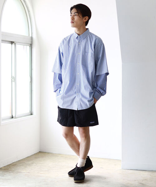 BEAMS（ビームス）の「BEAMS / フェイク レイヤード シャツ（シャツ/ブラウス・メンズ・ブラウン/サックスブルー・SMALL/MEDIUM/LARGE/X-LARGE）」の5枚目の写真
