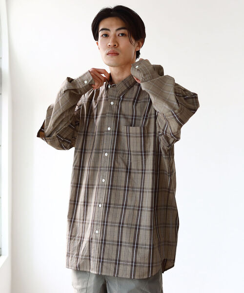 BEAMS（ビームス）の「BEAMS / フェイク レイヤード シャツ（シャツ/ブラウス・メンズ・ブラウン/サックスブルー・SMALL/MEDIUM/LARGE/X-LARGE）」の8枚目の写真