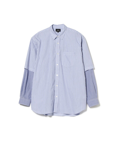 BEAMS（ビームス）の「BEAMS / フェイク レイヤード シャツ（シャツ/ブラウス・メンズ・ブラウン/サックスブルー・SMALL/MEDIUM/LARGE/X-LARGE）」の14枚目の写真