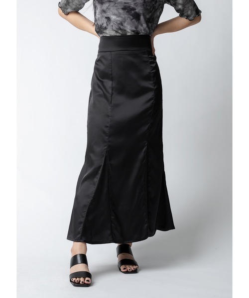 Adoon plain（アドーンプレーン）の「サテンマーメイドスカート（スカート・レディース・ブラック/オリーブ/グレイッシュベージュ・MEDIUM/LARGE）」の2枚目の写真