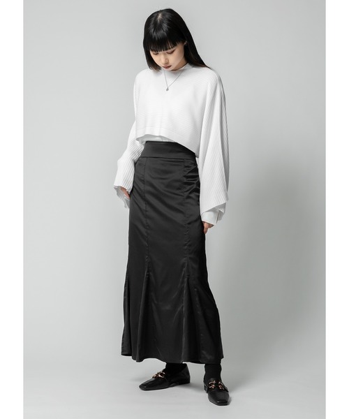 Adoon plain（アドーンプレーン）の「サテンマーメイドスカート（スカート・レディース・ブラック/オリーブ/グレイッシュベージュ・MEDIUM/LARGE）」の18枚目の写真
