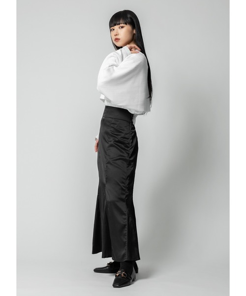 Adoon plain（アドーンプレーン）の「サテンマーメイドスカート（スカート・レディース・ブラック/オリーブ/グレイッシュベージュ・MEDIUM/LARGE）」の20枚目の写真