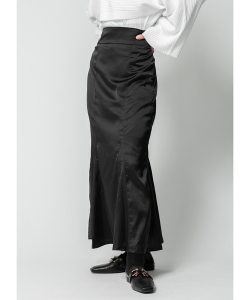 Adoon plain（アドーンプレーン）の「サテンマーメイドスカート（スカート・レディース・ブラック/オリーブ/グレイッシュベージュ・MEDIUM/LARGE）」の16枚目の写真