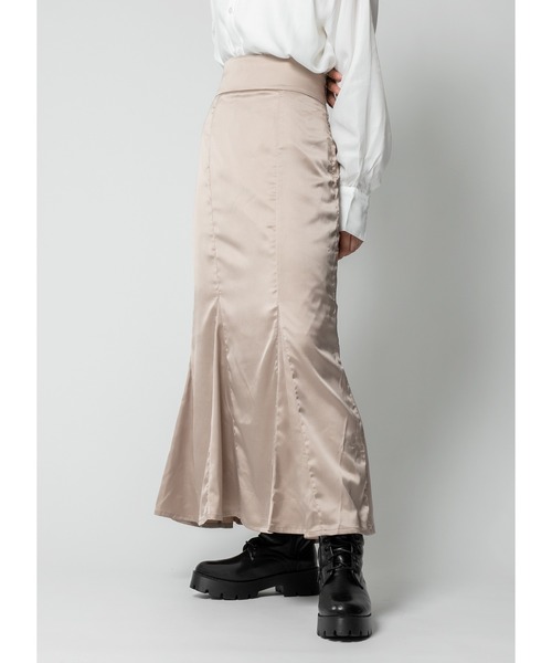 Adoon plain（アドーンプレーン）の「サテンマーメイドスカート（スカート・レディース・ブラック/オリーブ/グレイッシュベージュ・MEDIUM/LARGE）」の22枚目の写真