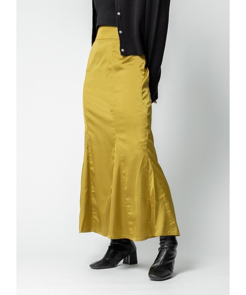 Adoon plain（アドーンプレーン）の「サテンマーメイドスカート（スカート・レディース・ブラック/オリーブ/グレイッシュベージュ・MEDIUM/LARGE）」の7枚目の写真