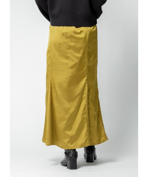 Adoon plain（アドーンプレーン）の「サテンマーメイドスカート（スカート・レディース・ブラック/オリーブ/グレイッシュベージュ・MEDIUM/LARGE）」の8枚目の写真