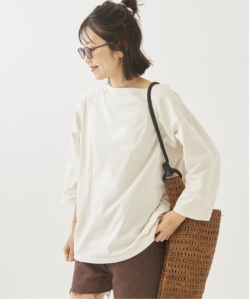 plage（プラージュ）の「Piece dyeバスクシャツ◆（Tシャツ/カットソー・レディース・アイボリー/ピンク・FREE）」の6枚目の写真