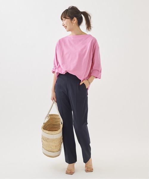 plage（プラージュ）の「Piece dyeバスクシャツ◆（Tシャツ/カットソー・レディース・アイボリー/ピンク・FREE）」の14枚目の写真