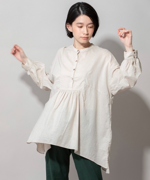 Munich（ミューニック）の「ウォッシュボイルガーゼプルオーバーブラウス（シャツ/ブラウス・レディース・ホワイト/ブラック/グレー/アイボリー・FREE）」の4枚目の写真