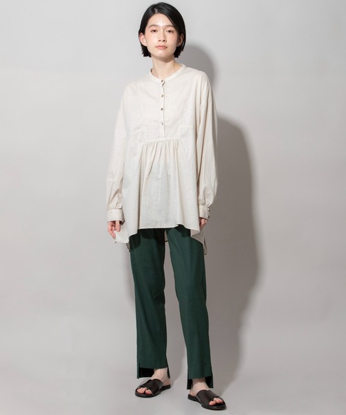 Munich（ミューニック）の「ウォッシュボイルガーゼプルオーバーブラウス（シャツ/ブラウス・レディース・ホワイト/ブラック/グレー/アイボリー・FREE）」の5枚目の写真