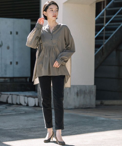 Munich（ミューニック）の「ウォッシュボイルガーゼプルオーバーブラウス（シャツ/ブラウス・レディース・ホワイト/ブラック/グレー/アイボリー・FREE）」の16枚目の写真