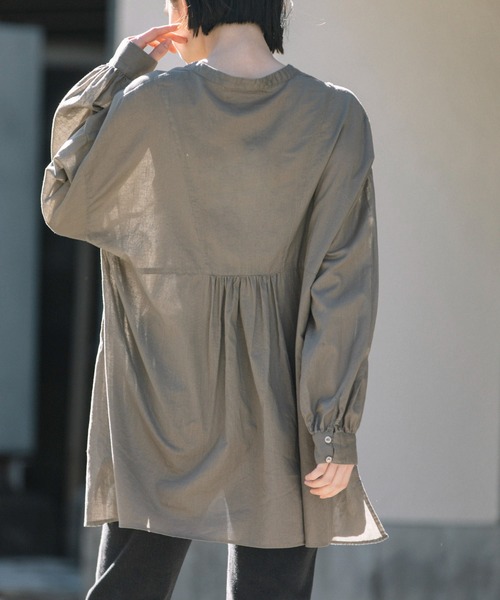 Munich（ミューニック）の「ウォッシュボイルガーゼプルオーバーブラウス（シャツ/ブラウス・レディース・ホワイト/ブラック/グレー/アイボリー・FREE）」の7枚目の写真