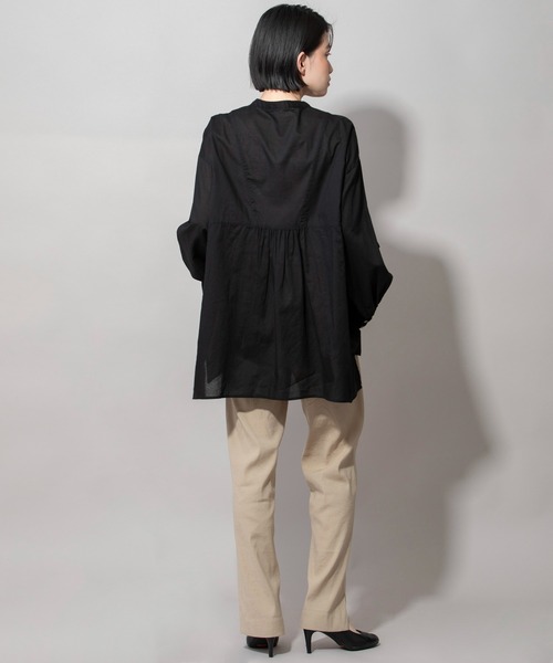 Munich（ミューニック）の「ウォッシュボイルガーゼプルオーバーブラウス（シャツ/ブラウス・レディース・ホワイト/ブラック/グレー/アイボリー・FREE）」の13枚目の写真