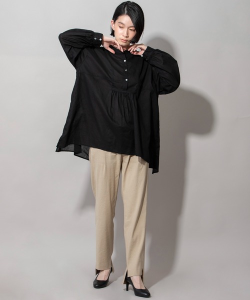 Munich（ミューニック）の「ウォッシュボイルガーゼプルオーバーブラウス（シャツ/ブラウス・レディース・ホワイト/ブラック/グレー/アイボリー・FREE）」の8枚目の写真