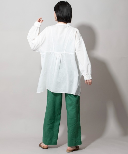 Munich（ミューニック）の「ウォッシュボイルガーゼプルオーバーブラウス（シャツ/ブラウス・レディース・ホワイト/ブラック/グレー/アイボリー・FREE）」の9枚目の写真